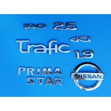 Хромированные накладки, буквы Renault Trafic Opel Vivaro Nissan Primastar  (2001-2013гг)